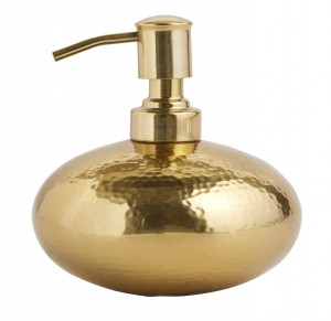 Dispenser sapun lichid auriu din inox 13x13 cm Hammered Nordal