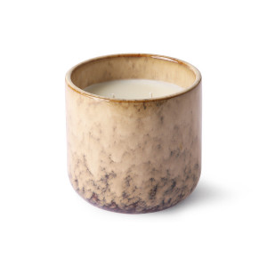 Lumanare parfumata cu suport maro/bej din ceramica si ceara 10 cm Casa Fruits HK Living