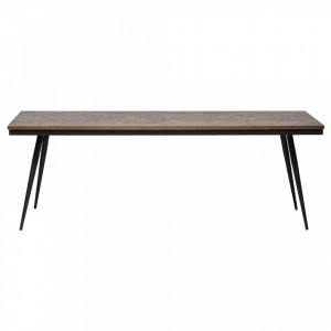 Masa dining cu blat din lem tec reciclat 220x90 cm Rhombic Be Pure Home