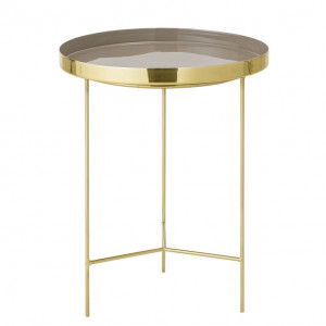 Masuta aurie din aluminiu si inox pentru cafea 45 cm Brown Tray Bloomingville