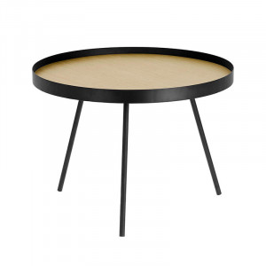 Masuta neagra/maro din lemn si metal pentru cafea 60 cm Nenet Kave Home