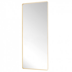 Oglinda dreptunghiulara din metal si alama pentru podea 152 cm Floor Hubsch