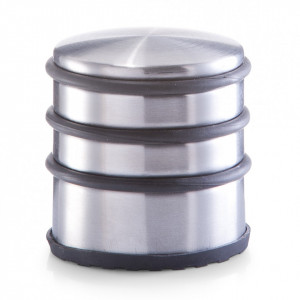 Opritor usa argintiu din inox si cauciuc Doorstop Steel Zeller