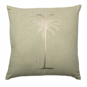 Perna decorativa patrata verde din bumbac 45x45 cm Palm Bloomingville