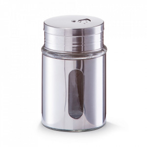 Recipient argintiu din sticla pentru condimente 220 ml Pulse Zeller