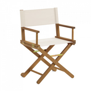 Scaun dining pliabil maro/bej din textil si lemn de salcam Dalisa Kave Home