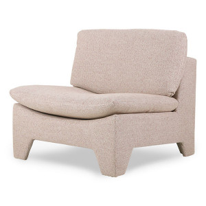 Scaun lounge nude melanj din fibre acrilice si lemn Boucle HK Living