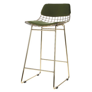Set perne catifea verde pentru sezut si spatar scaun bar HK Living