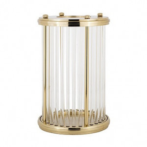 Suport auriu din aluminiu si sticla pentru lumanare 39,5 cm Elwyn Richmond Interiors