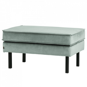 Taburet dreptunghiular verde menta din catifea pentru picioare 54x84 cm Rodeo Be Pure Home