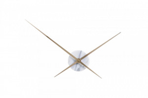 Ceas de perete alb/maro din marmura si alama 43 cm Needle White Marble Bolia