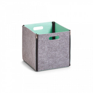 Cos gri/albastru din fetru Storage Basket Two-Tone Aqua Square Zeller