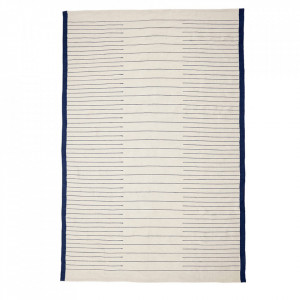 Covor alb/albastru din textil 200x300 cm Woven Rug Hubsch
