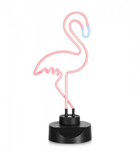 Decoratiune luminoasa roz din plastic Flamingo Texas Markslojd