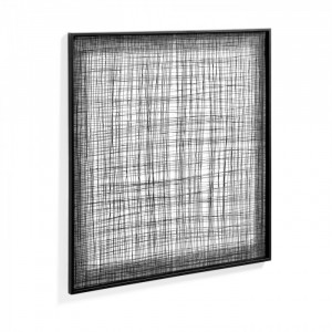 Decoratiune neagra din metal pentru perete 79x79 cm Christine Kave Home