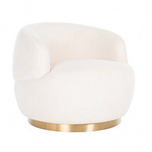 Fotoliu rotativ alb/auriu din poliester si inox Teddy Richmond Interiors