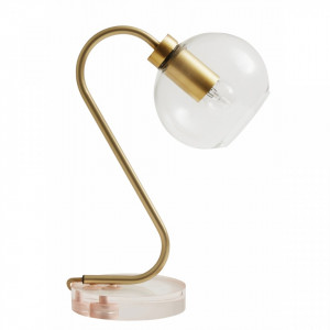 Lampa birou multicolora din sticla si fier 38 cm Candy Rose Nordal