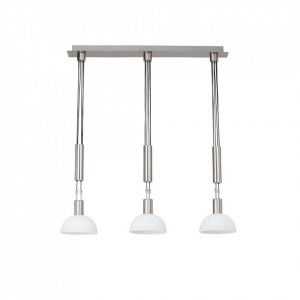 Lustra argintie din sticla si metal cu 3 becuri Robinia Brilliant