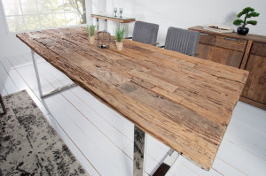 Masa dining maro din lemn si metal 100x200 cm Euphoria Barracuda Invicta Interior