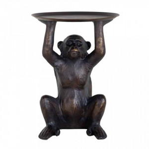 Masuta neagra/maro din polirasina 45 cm Bonzo Monkey Richmond Interiors