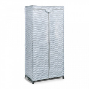 Organizator gri/alb din fleece si metal Textile Wardrobe Zeller
