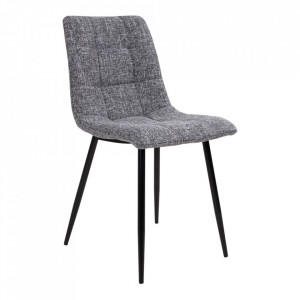 Scaun dining gri/negru din catifea si otel Middelfart House Nordic