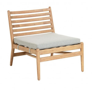 Scaun lounge maro din lemn de eucalipt pentru exterior Simja Kave Home