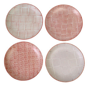 Set 4 farfurii rosii din ceramica 26 cm Red Dotties L Pols Potten