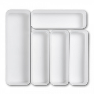 Set 5 organizatoare transparente din plastic pentru sertar Drawer Divider Zeller