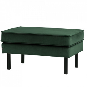 Taburet dreptunghiular verde padure din catifea pentru picioare 54x84 cm Rodeo Be Pure Home