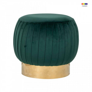 Taburet rotund verde din catifea si inox 49,5 cm Faye Green Richmond Interiors