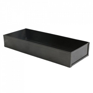Tava decorativa dreptunghiulara argintie din fier 9,5x24 cm Industrial Raw Materials
