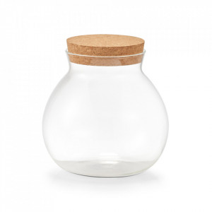 Borcan cu capac transparent/maro din sticla si pluta 1050 ml Jaar Zeller