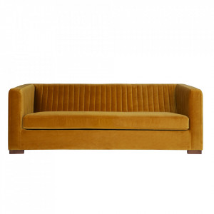 Canapea galbena din catifea 215 cm Mustard Nouveau Be Pure Home