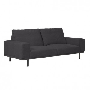 Canapea gri/neagra din textil si lemn pentru 3 persoane Noa Kave Home