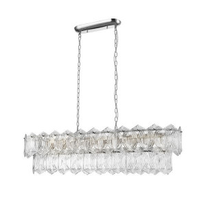 Candelabru argintiu din sticla si metal cu 15 becuri Corato Silver Zuma Line