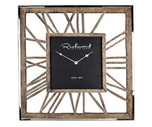 Ceas perete patrat din aluminiu si lemn 75x75 cm Everson Richmond Interiors