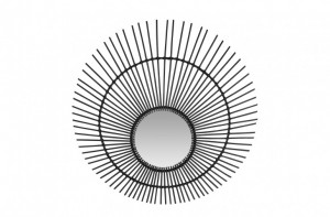 Decoratiune cu oglinda neagra din ratan pentru perete 120 cm Sun Versmissen