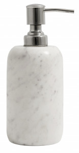 Dispenser sapun lichid alb din marmura si inox 8x13 cm Silvia Nordal