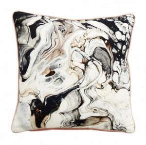 Fata de perna patrata multicolora din catifea si bumbac 45x45 cm Water Nordal
