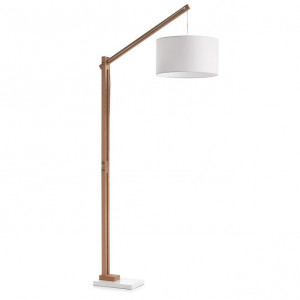 Lampadar maro/alb din lemn de fag si otel 186 cm Riaz Kave Home