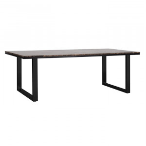 Masa dining maro/neagra din marmura si fier 94x230 cm Dalton Richmond Interiors