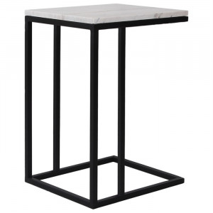 Masuta alba/neagra din marmura si fier 40x45 cm Lexington Richmond Interiors