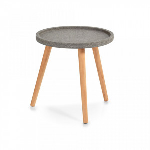 Masuta gri/maro din MDF si lemn 40 cm Concrete Small Zeller