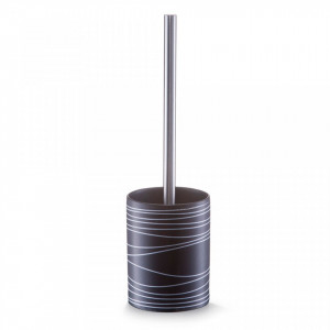 Perie toaleta neagra/alba din ceramica si inox Modern Feel Black Zeller
