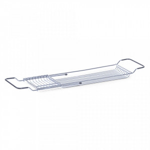Raft extensibil argintiu din metal 4x76,5 cm pentru cada Bathtub Shelf Zeller