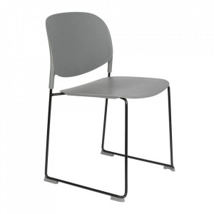 Scaun dining gri/negru din polipropilena si otel Stacks White Label