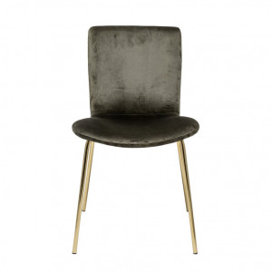 Scaun verde din catifea cu picioare aurii Bloom Dining Bloomingville