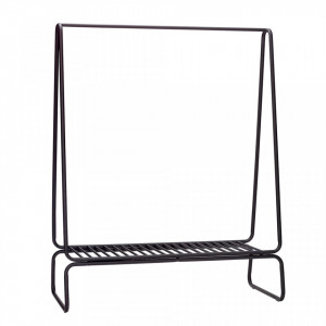 Suport negru din metal 122 cm pentru umerase Metal Rack Hubsch