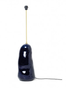 Baza albastru inchis din ceramica si alama pentru lampadar 48 cm Hebe Large Deep Blue Ferm Living